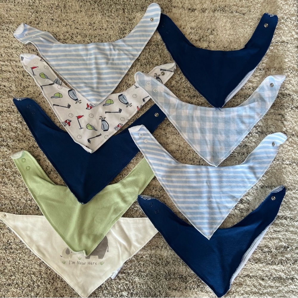 Bundle of 9 baby bib bandanas NWOT